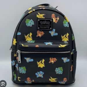 NWT LOUNGEFLY Pokémon Starters All-Over Print Mini Backpack Pikachu Charmander